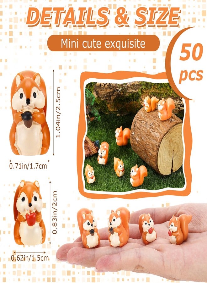 GGSTDDUP 50 Pcs Mini Resin Squirrel Tiny Squirrel Miniature Animal Figurines for DIY Cake Decoration Ornaments Crafts Moss Landscape - Image 2